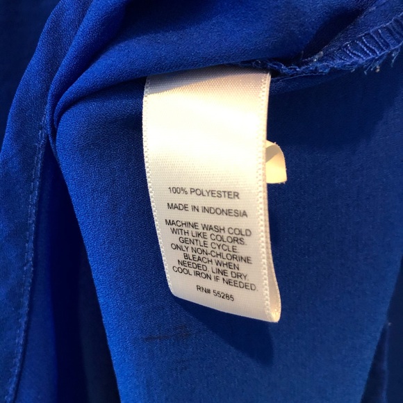 Express Blue Button Up Short Sleeve Shirt Sz Small - Picture 6 of 6